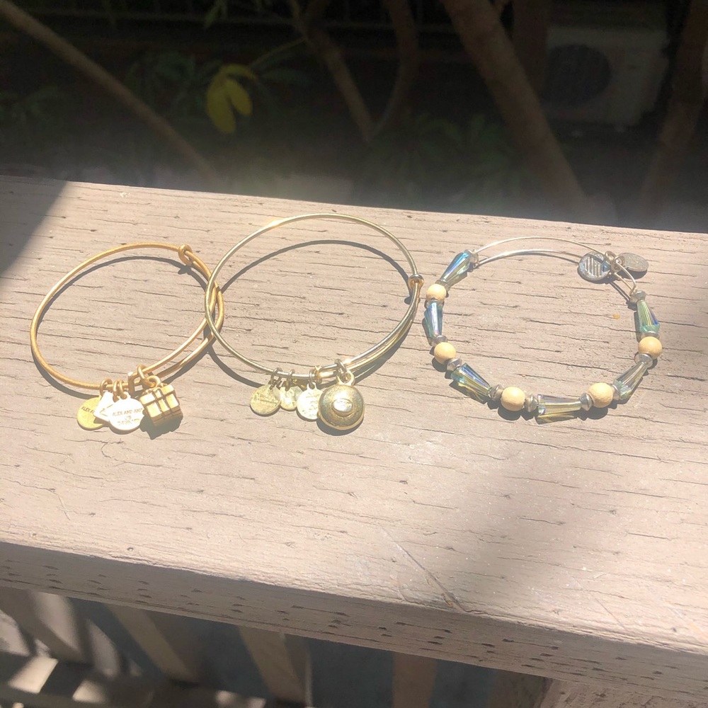 Alex & Ani Goldtone Silvertone Bracelet charm Lot - Picture 2 of 10